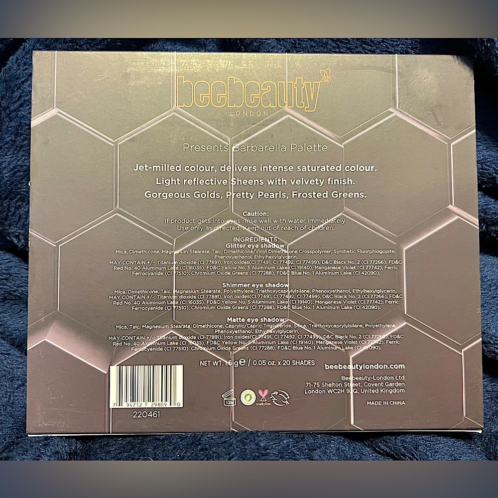 NIB: BeeBeauty London- Barbarella 20 Shade Eyeshadow Palette! - Picture 7 of 8